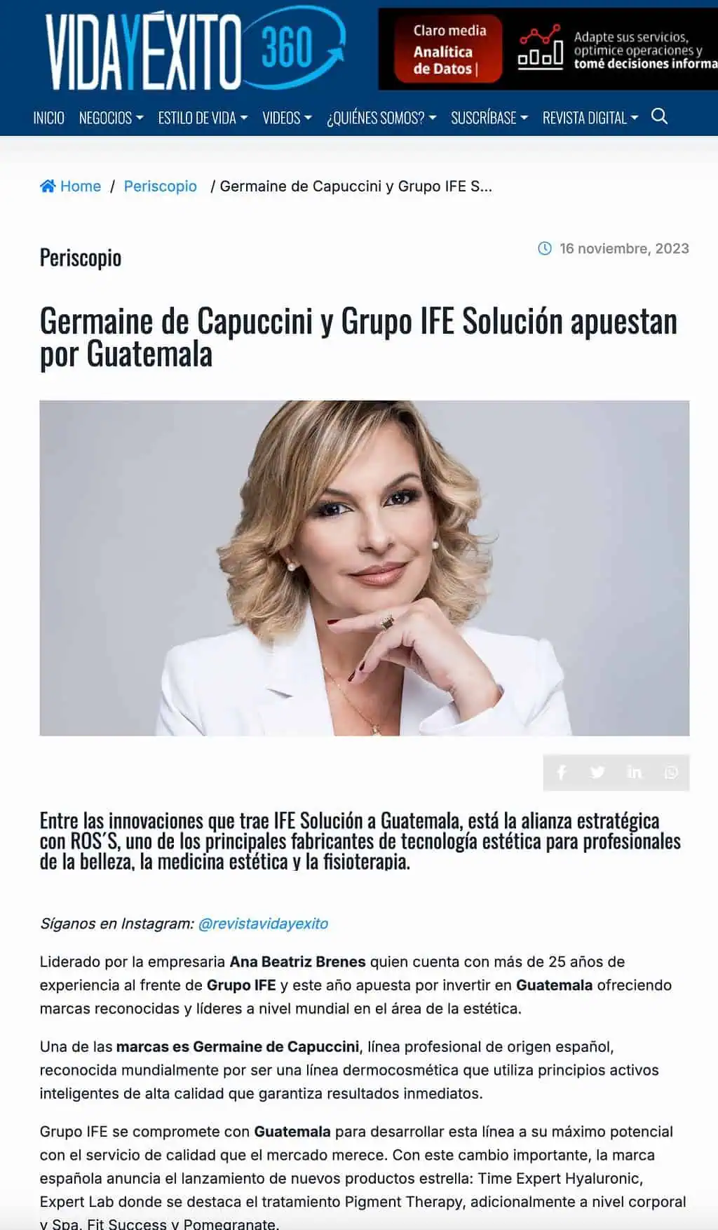 Fotografía comercial en uso real